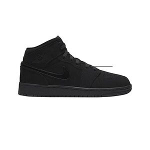Nike Air Jordan 1 Mid GS “Triple Black” (554725-056) Size 6Y